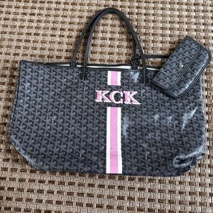 Goyard St. Louis GM tote in grey with monogram